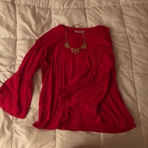 Red Long Sleeve Fashion Top